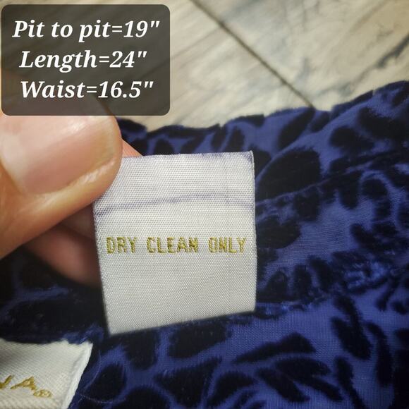 Vintage Merona Small Silk Blend Burnout Velvet Blouse Whimsigoth Dark Academia - Picture 10 of 10